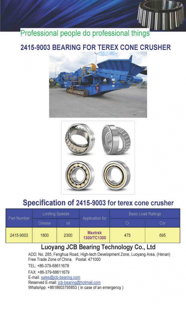 2415-9003 of crusher bearing for Terex pegson and Terex Finlay Cone Cone CrusherTerex Finlay Cone